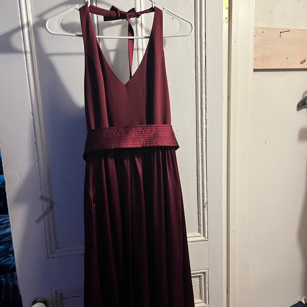 Vera Wang Deep Burgundy Backless Dress